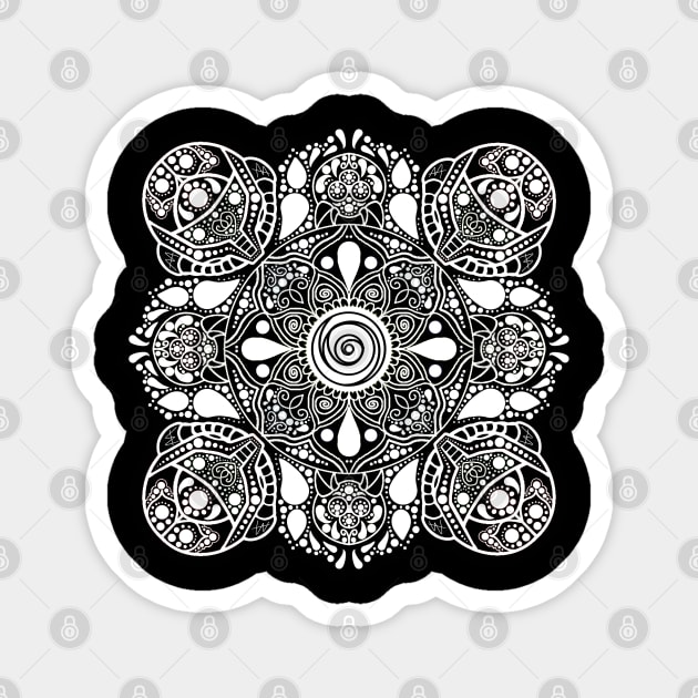 Metroid mandala black and white Magnet by AustomeArtDesigns