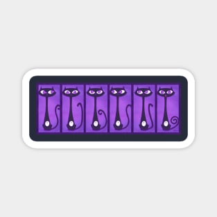 Purple Tiki Cats! Magnet