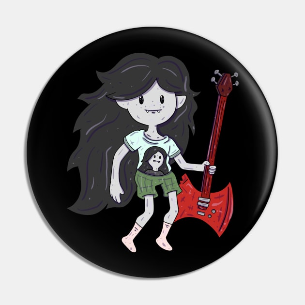 Marceline wearing a Marceline Shirt Pin by surfinggiraffecomics