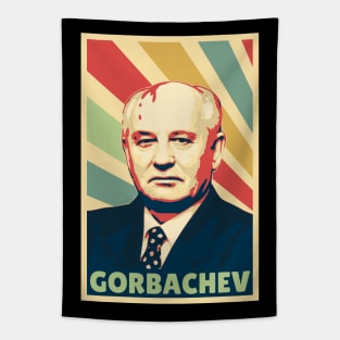 Mikhail Gorbachev Vintage Colors Tapestry