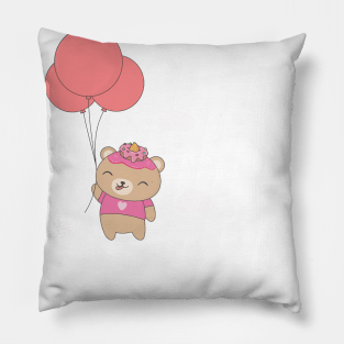 Kawaii Brown Bear T-Shirt Pillow