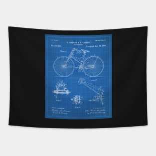 Cycling Patent - Bicycle Art - Blueprint Tapestry