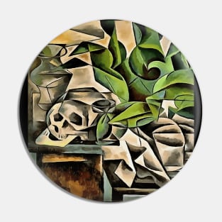 Still life with Cranium Geometric Vanitas Art Pin