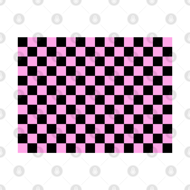 Pink and Black Checkered Square Pattern by DesignWood Atelier