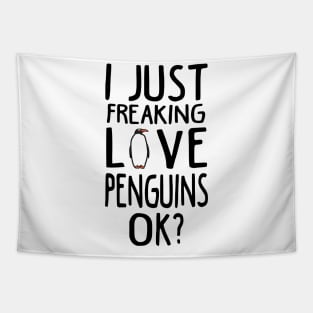 Love Penguins. Funny Penguin Gift Tapestry