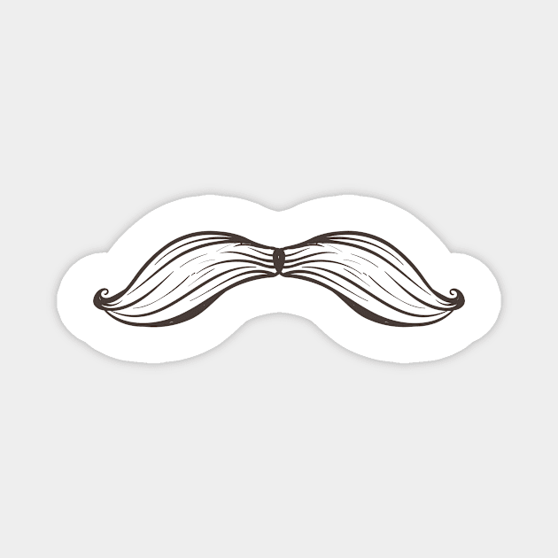 Simple moustache Sketch Magnet by InkyArt