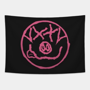 Grunge Piggy - Pig Doughnut Tapestry