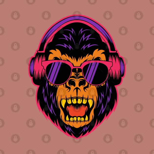 Gorilla Face by Happy Art Designs