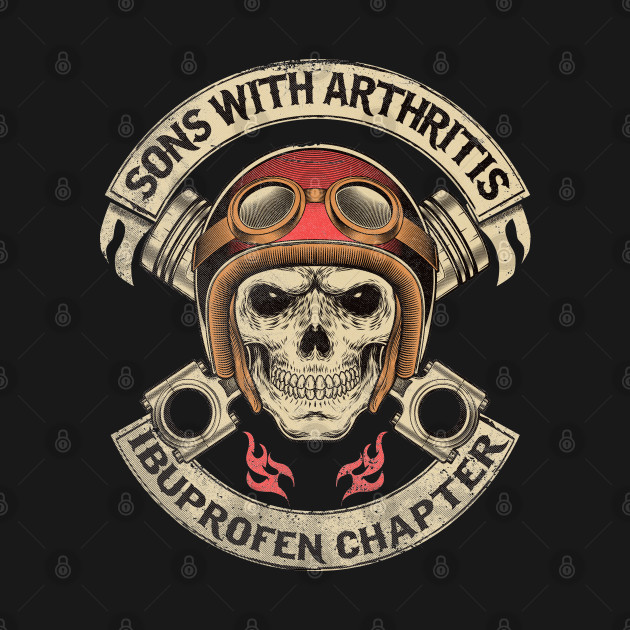 Motorrad T-Shirt 'Sons Mit Arthritis' - Lustiger Biker Spruch Schwarz