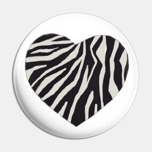 Zebra Print Heart Pin