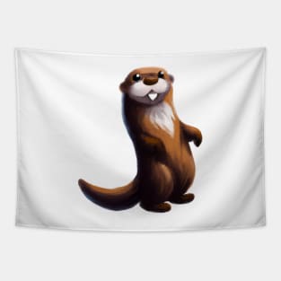 Cute Otter Drawing Tapestry