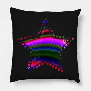 Rainbow Waves Fractal Art Pillow