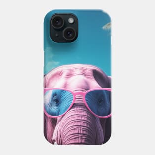 Pink Elephant Wearing Sunglasses, Humorous Wildlife Design Phone Case