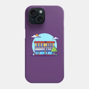 Street Café Building Cartoon Vector Icon Illustration Phone Case