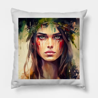 Watercolor Druid #2 Pillow