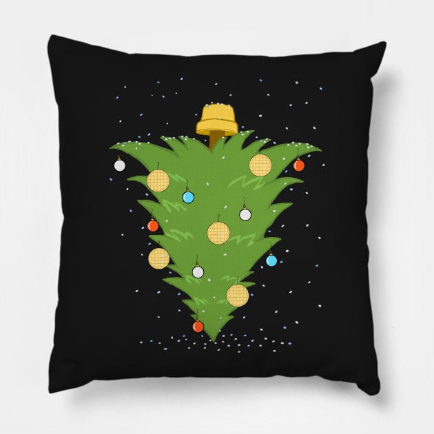 Stranger Christmas Upside Down Waffle Tree Pillow by xenotransplant