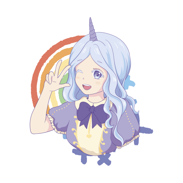 Anime Unicorn Girl P R t shirt by LindenDesigns