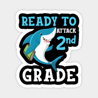 Kids Shark Ready To Attack Second Grade First Day of School Magnet