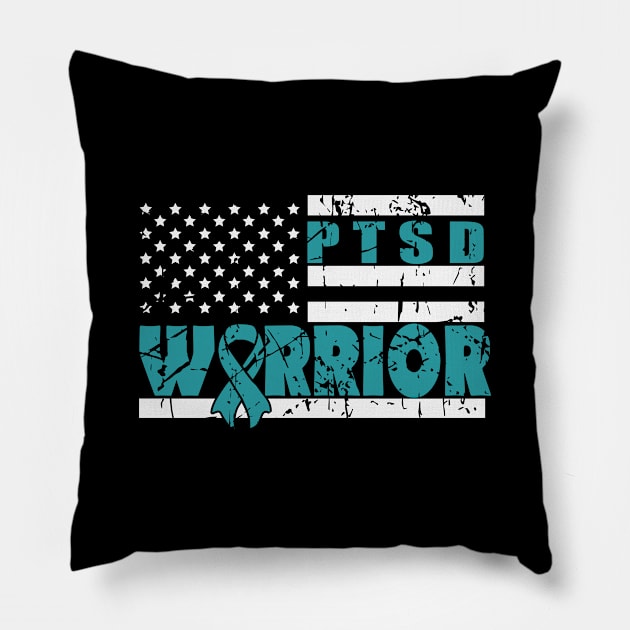 Veteran  Post-traumatic stress disorder (PTSD) Warrior Pillow by jonathanptk