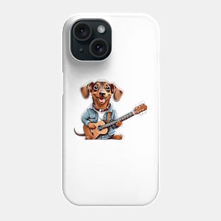 Dachshund Playing Guitar Phone Case