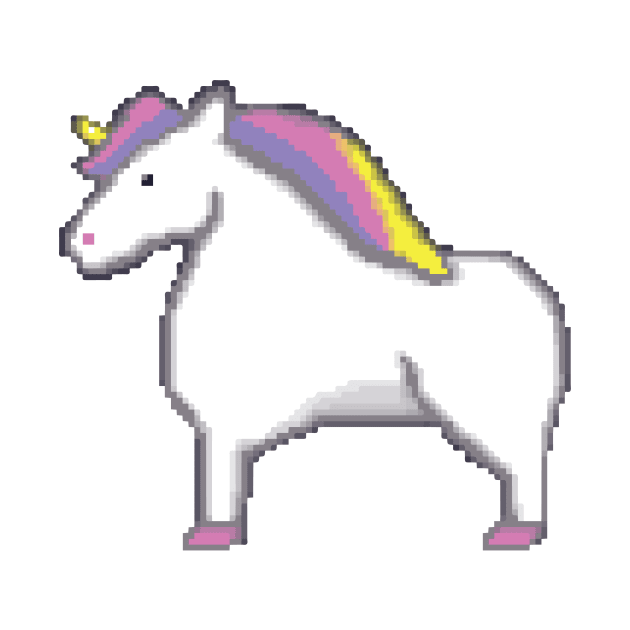 Cool Retro Pixelated Unicorn by BamBam