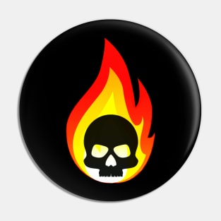 Skull in fire Pin