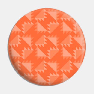 Orange Barrister's Block Patchwork Pattern Pin