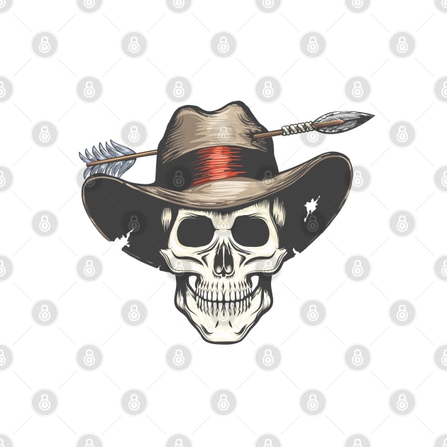 The Skull in Arrow shot Cowboy Hat by devaleta