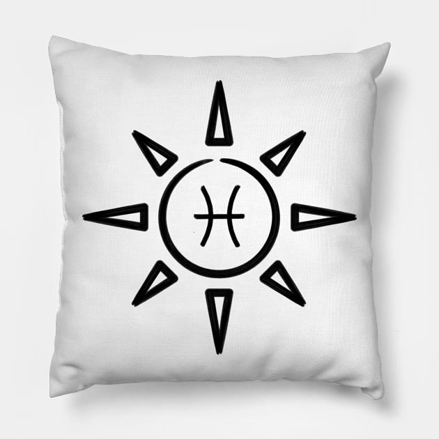 Pisces Sun Pillow by Banana Latte Designs