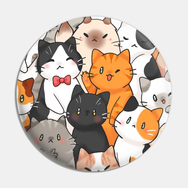 Cute cats full print Pin by linkitty