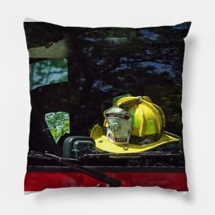 Yellow Fire Captain's Helmet Pillow