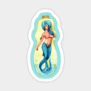 Blue Bottled Mermaid Magnet