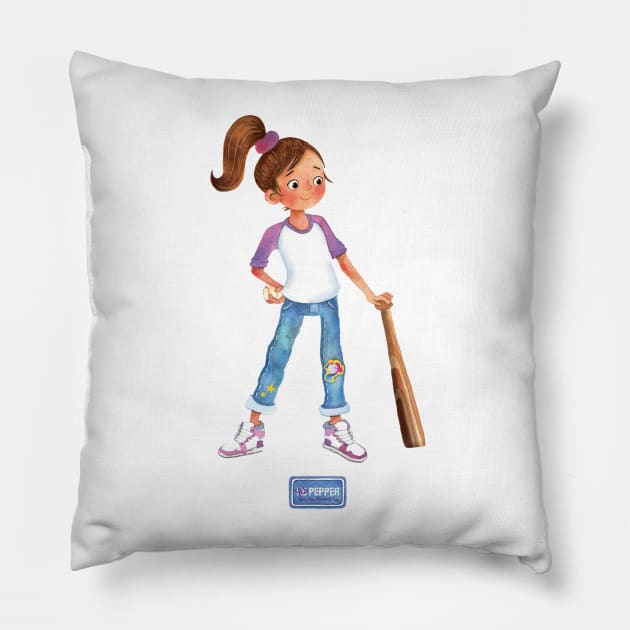 Yes Pepper - Baseball Girl Abby Pillow by ByJasonKlein