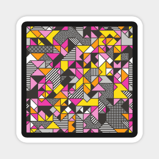 Geometric Shapes and Triangles Pink Magnet