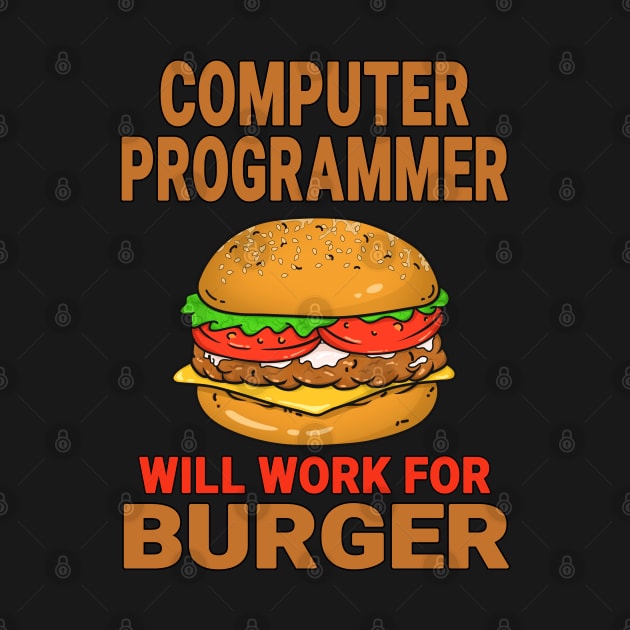 Computer Programmer Funny Burger Lover Design Quote by jeric020290