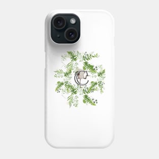 Botanical Monogram C letter with Heron bird detail. Phone Case