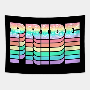 Pastel Pride Rainbow Mosaic Graphic Design Tapestry