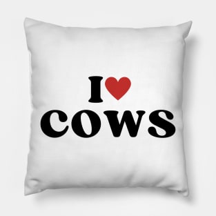 I Heart Cows White Pillow