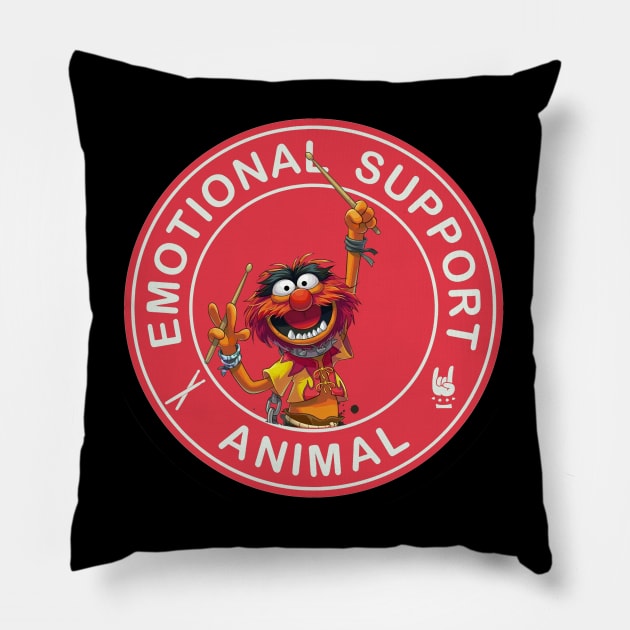 Drummer emotional support animal Pillow by projeksambat