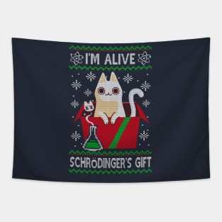 Schrödinger's Gift - Ugly Christmas Sweater - Science christmas Tapestry