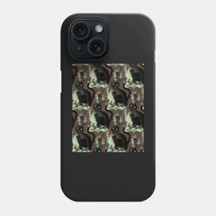 Black Cats: Glowy Green Phone Case