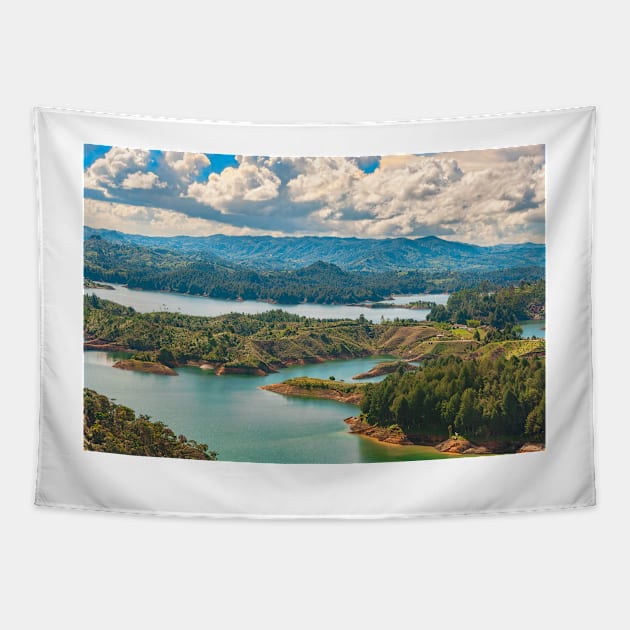 Guatape Lakes2 Columbia Tapestry by bulljup