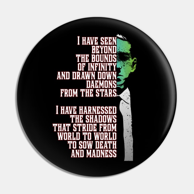 H P Lovecraft Quote Pin by HellwoodOutfitters