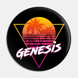 Genesis - Proud Name Retro 80s Sunset Aesthetic Design Pin