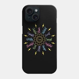 I am Positive Self Love Affirmations in Black Phone Case