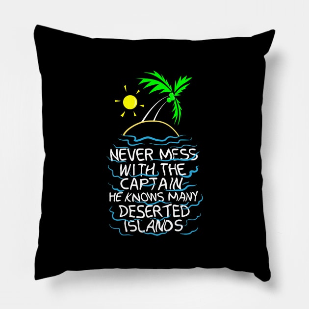 Funny Boat Captain Boating Pillow by TheBestHumorApparel