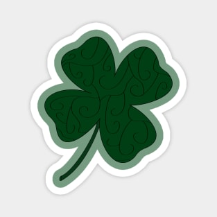 Patterned Four Leaf Clover (Mint Green) Magnet