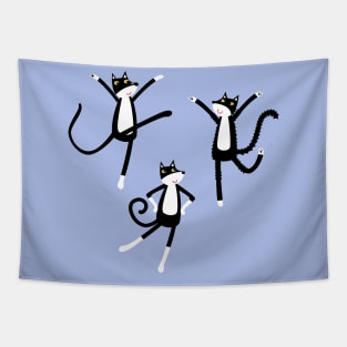 Tuxedo Cats Dancing Tapestry