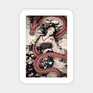 Geisha and Dragon 7901 Magnet