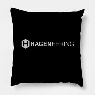 Hageneering Logo Shirt - Light Gray Text Pillow